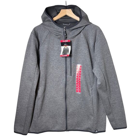 Zeroxposur Full Zip Stretch Fabric Tech Fleece Hoodie Gray Mens Size XL - Picture 1 of 14